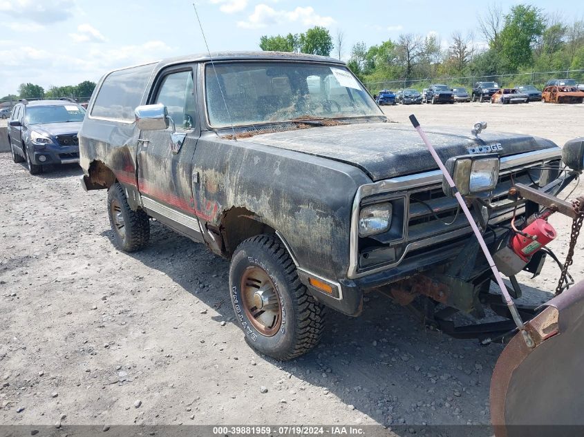1989 Dodge Ramcharger Aw-100 VIN: 3B4GM17Y9KM927824 Lot: 39881959