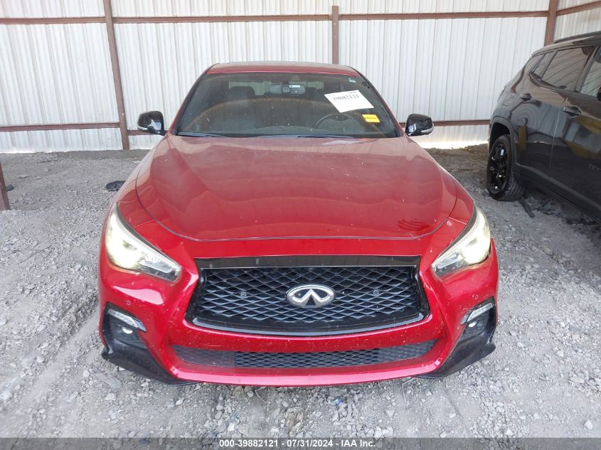 2021 Infiniti Q50 Red Sport 400 VIN: JN1FV7DP1MM850426 Lot: 39882121