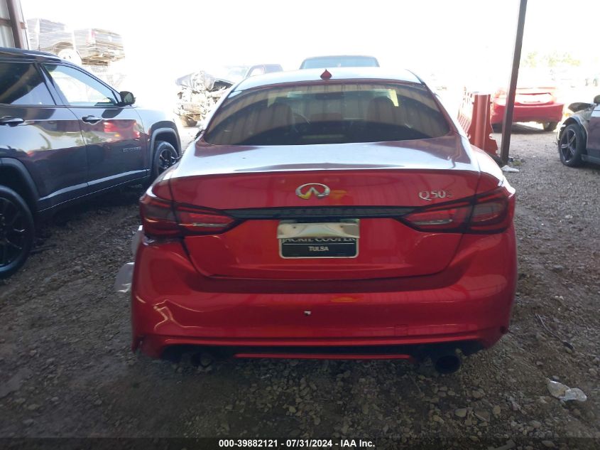 2021 Infiniti Q50 Red Sport 400 VIN: JN1FV7DP1MM850426 Lot: 39882121