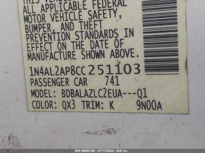 1N4AL2AP8CC251103 2012 Nissan Altima 2.5