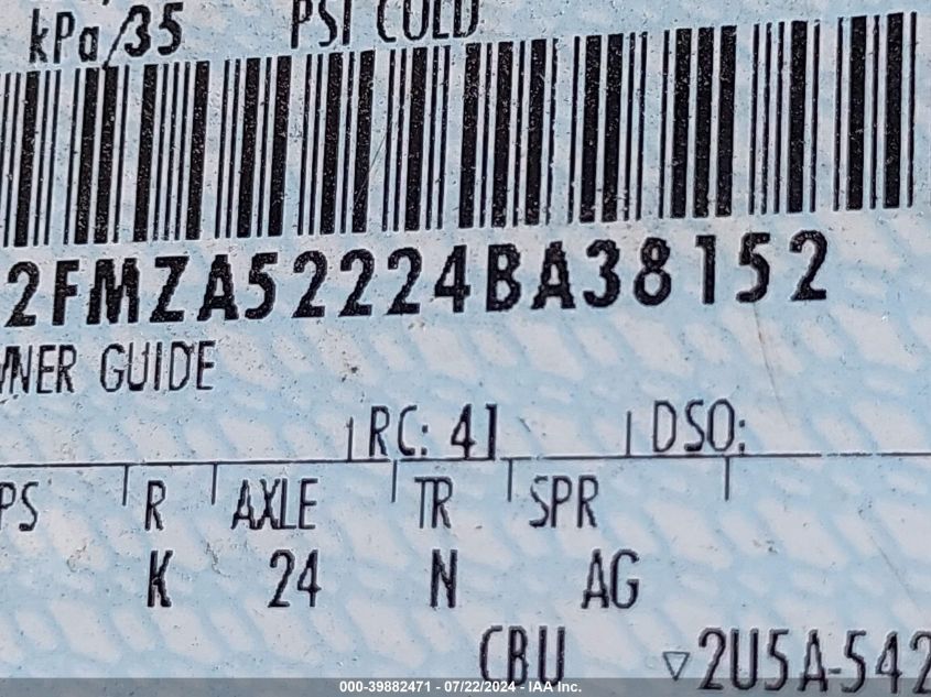 2004 Ford Freestar Sel VIN: 2FMZA52224BA38152 Lot: 39882471