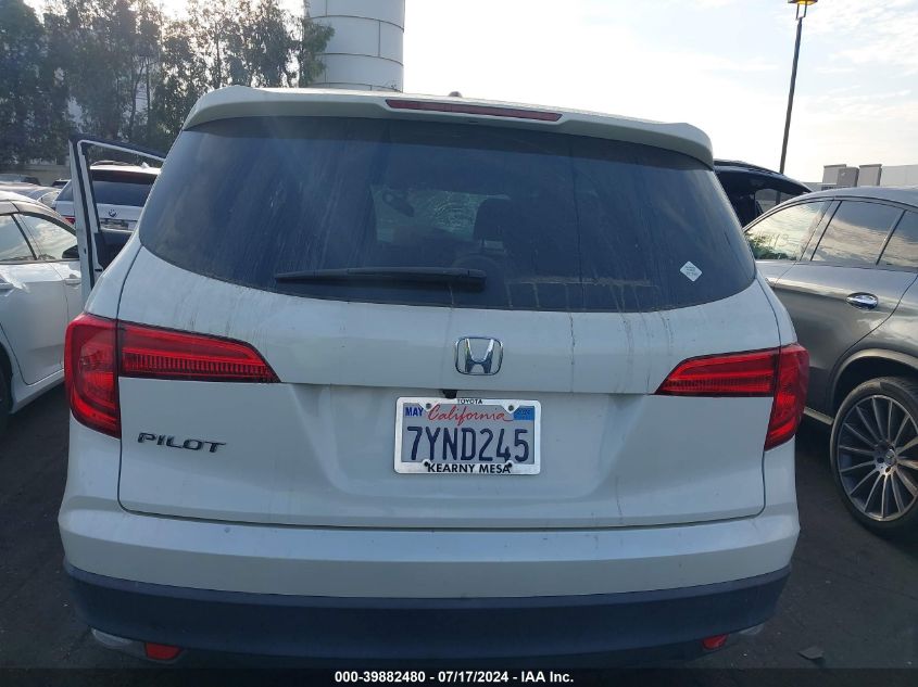 2017 Honda Pilot Ex-L VIN: 5FNYF5H57HB014442 Lot: 39882480