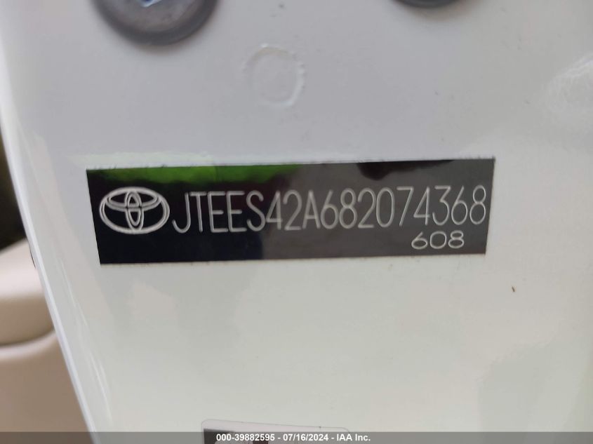 2008 Toyota Highlander Limited VIN: JTEES42A682074368 Lot: 39882595