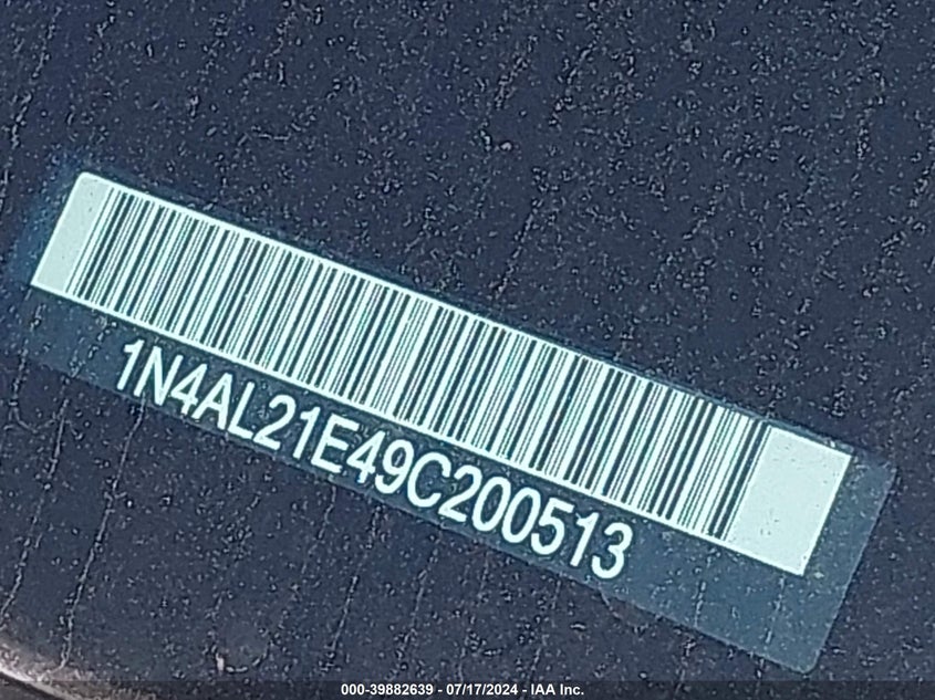 2009 Nissan Altima 2.5/2.5S VIN: 1N4AL21E49C200513 Lot: 39882639