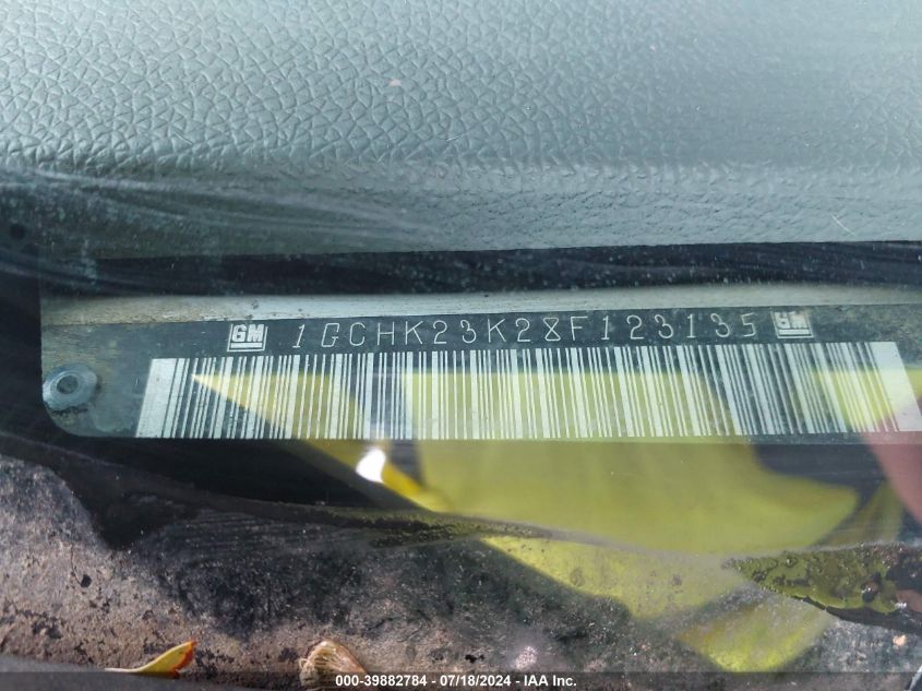 2008 Chevrolet Silverado 2500Hd Work Truck VIN: 1GCHK23K28F123135 Lot: 39882784