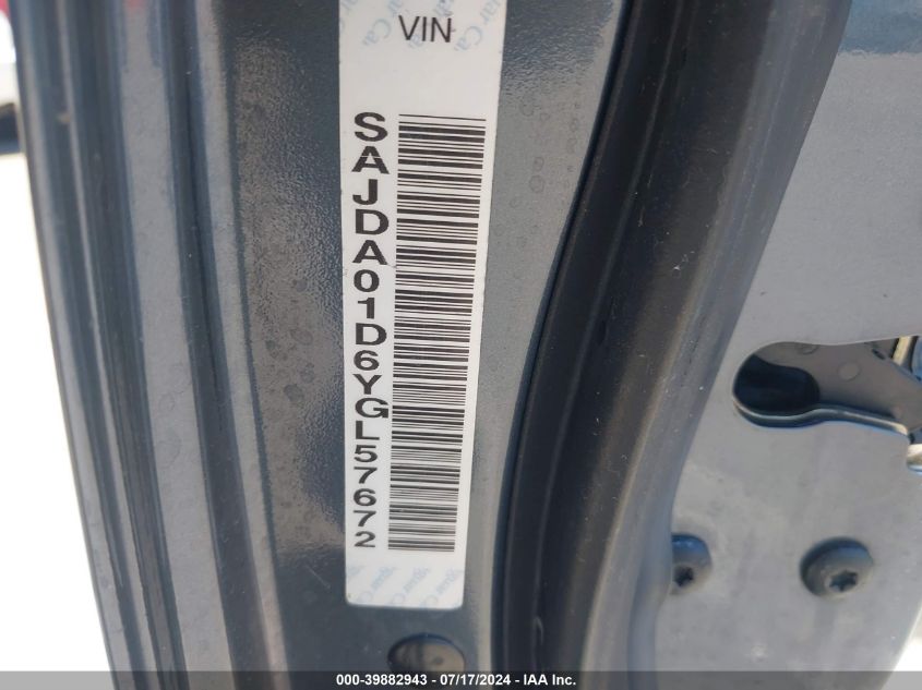 2000 Jaguar S-Type 4.0L V8 VIN: SAJDA01D6YGL57672 Lot: 39882943