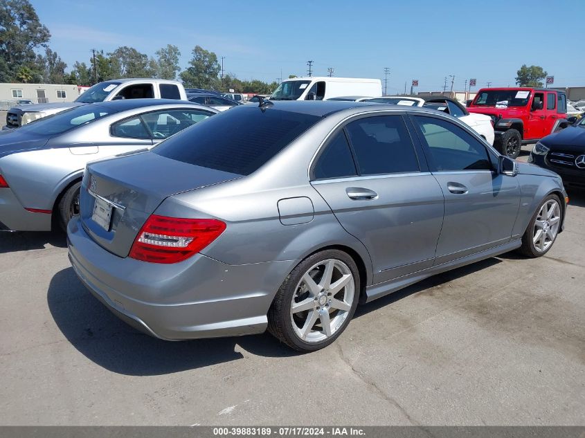 2012 Mercedes-Benz C 250 Luxury/Sport VIN: WDDGF4HB5CR197456 Lot: 39883189