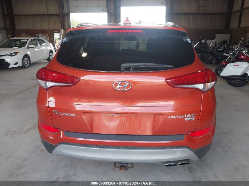 2017 Hyundai Tucson Limited VIN: KM8J3CA23HU307496 Lot: 39883204