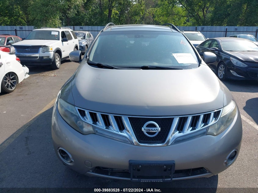 2010 Nissan Murano Sl VIN: JN8AZ1MW9AW112748 Lot: 39883528