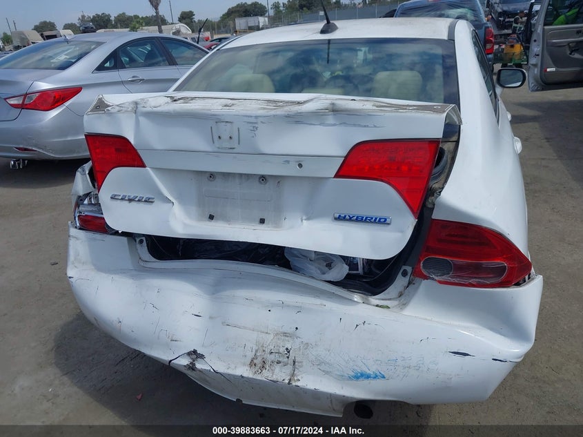 2007 Honda Civic Hybrid VIN: JHMFA36287S017434 Lot: 39883663