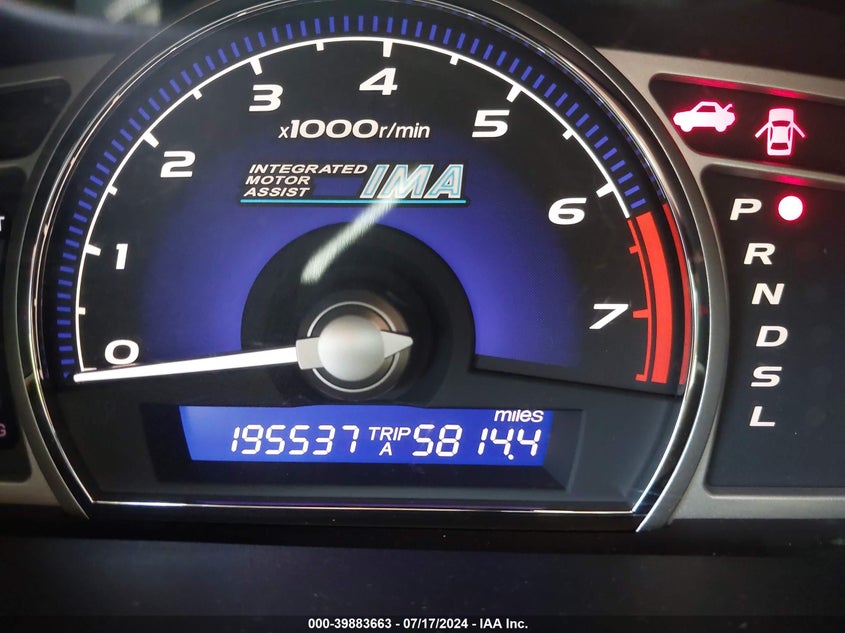 2007 Honda Civic Hybrid VIN: JHMFA36287S017434 Lot: 39883663