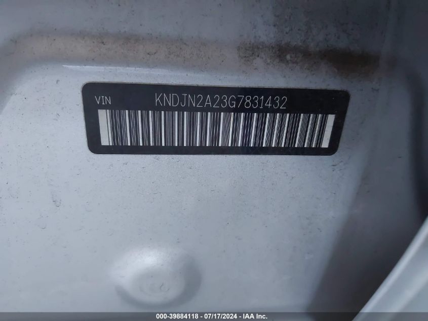 2016 Kia Soul VIN: KNDJN2A23G7831432 Lot: 39884118