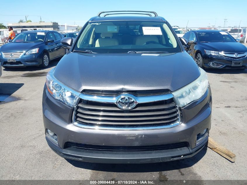 2015 Toyota Highlander Limited V6 VIN: 5TDDKRFH4FS110021 Lot: 39884439