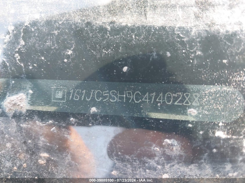 2012 Chevrolet Sonic 2Lt VIN: 1G1JC5SH9C4140288 Lot: 39885100