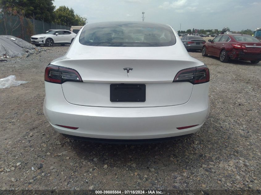 2021 Tesla Model 3 Standard Range Plus Rear-Wheel Drive VIN: 5YJ3E1EA6MF047532 Lot: 39885584