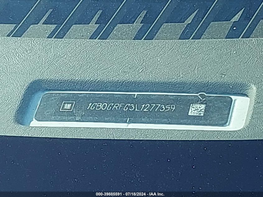 2020 Chevrolet Express Cutaway Work Van VIN: 1GB0GRFG3L1277359 Lot: 39885591