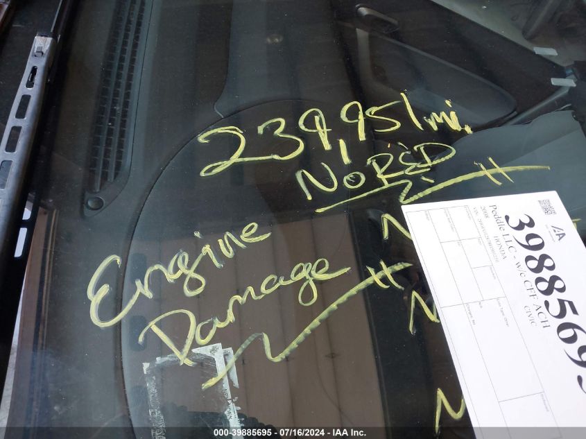 2008 Honda Civic Ex VIN: 2HGFG12878H501250 Lot: 39885695