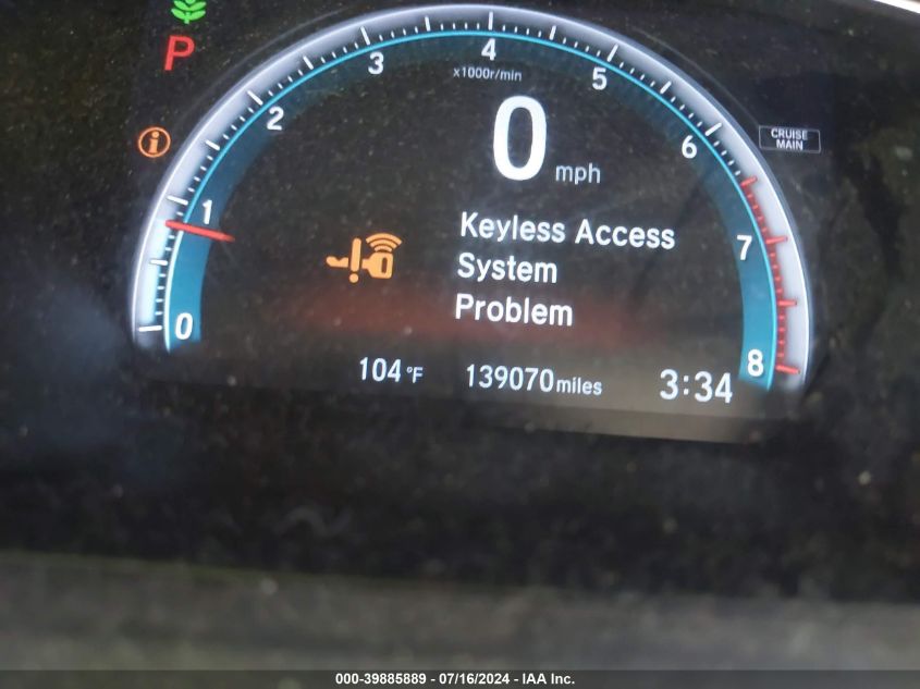 2018 Honda Civic Ex-L VIN: JHMFC1F7XJX031274 Lot: 39885889