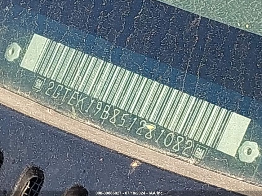 2005 GMC Sierra 1500 K1500 VIN: 2GTEK19B851281082 Lot: 39886027