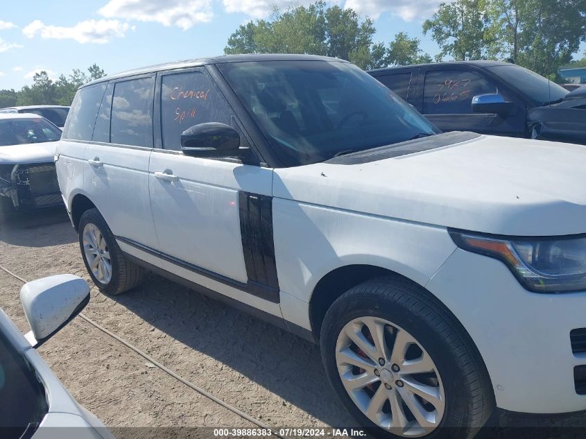 2016 Land Rover Range Rover 3.0L V6 Supercharged Hse VIN: SALGS2VF5GA257802 Lot: 39886383