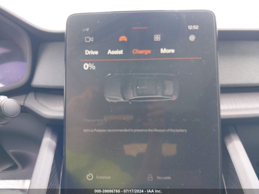 2024 Polestar 2 Long Range Dual Motor/Long Range Dual Motor Plus VIN: YSMFD3KA1RL237571 Lot: 39886765