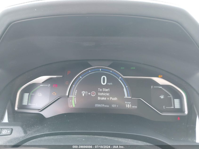 2018 Honda Clarity Plug-In Hybrid VIN: JHMZC5F10JC008836 Lot: 39886886