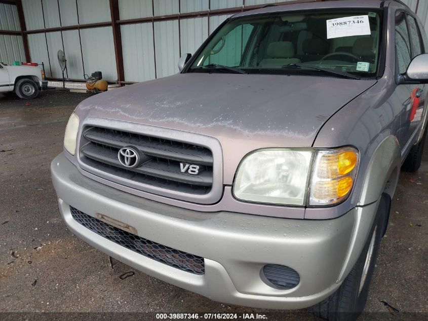 2002 Toyota Sequoia Sr5 V8 VIN: 5TDZT34A72S080075 Lot: 39887346