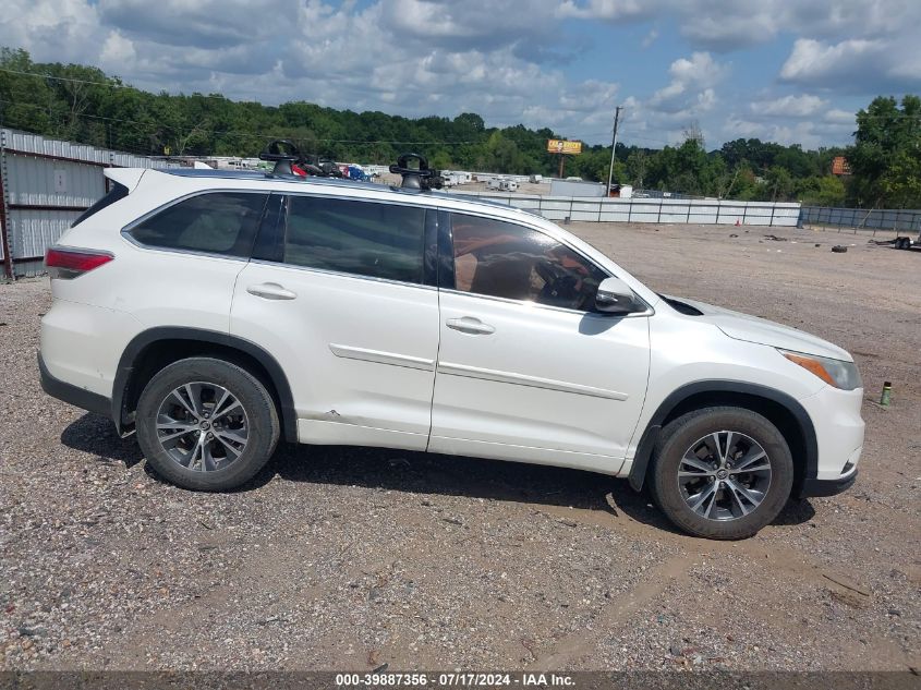 2016 Toyota Highlander Xle V6 VIN: 5TDKKRFH4GS159986 Lot: 39887356