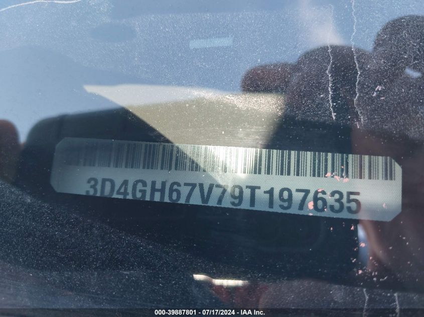 2009 Dodge Journey R/T VIN: 3D4GH67V79T197635 Lot: 39887801