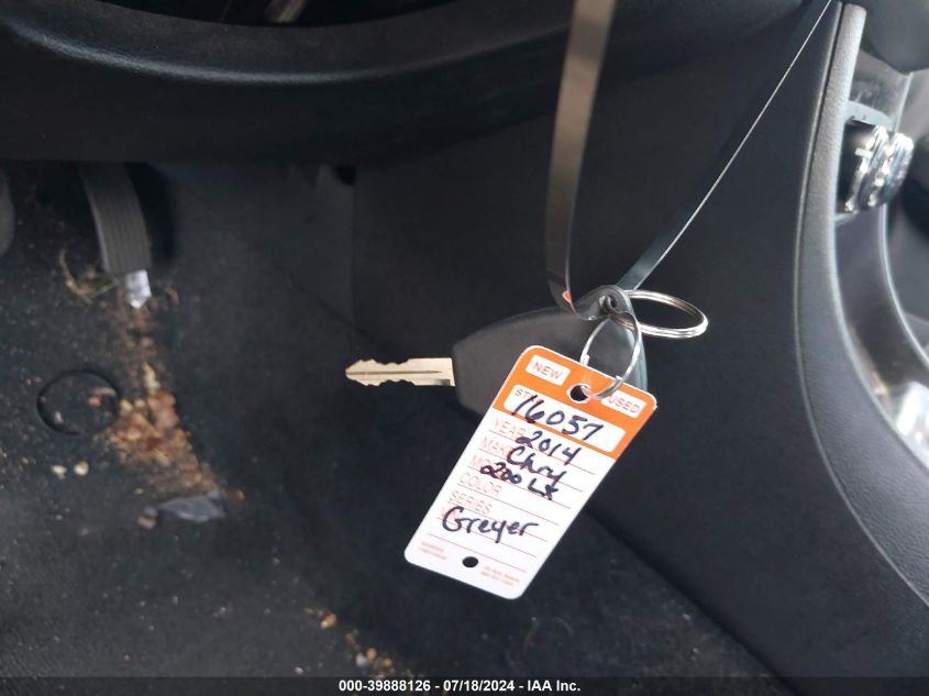 2014 Chrysler 200 Lx VIN: 1C3CCBAB9EN124928 Lot: 39888126