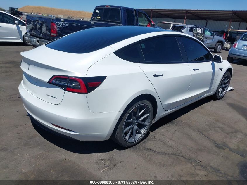 2022 TESLA MODEL 3 LONG RANGE DUAL MOTOR ALL-WHEEL DRIVE - 5YJ3E1EB7NF193349