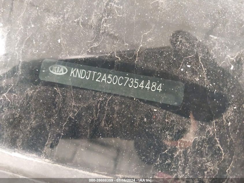 2012 Kia Soul VIN: KNDJT2A50C7354484 Lot: 39888359