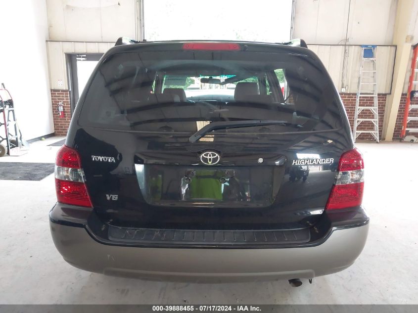 2005 Toyota Highlander V6 VIN: JTEDP21A650076227 Lot: 39888455