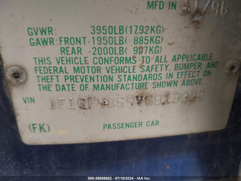 1997 Subaru Impreza Outback Sport VIN: JF1GF4859VG813832 Lot: 39888602