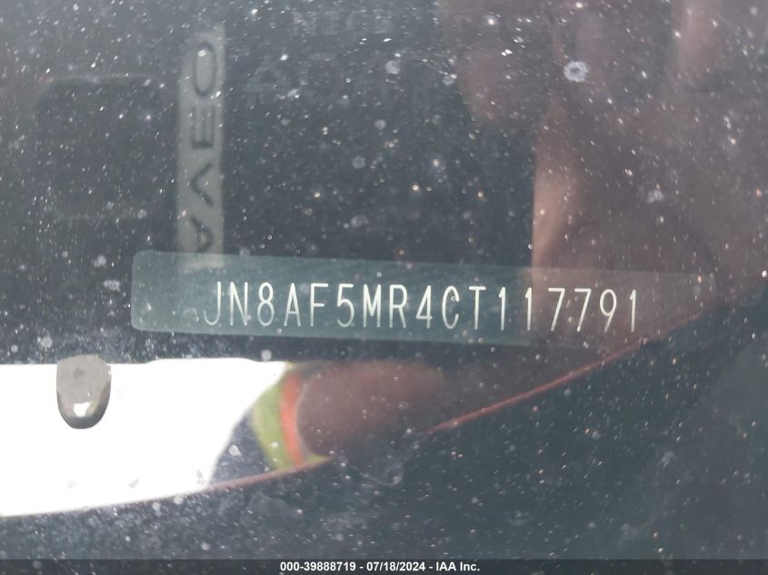 2012 Nissan Juke Sl VIN: JN8AF5MR4CT117791 Lot: 39888719