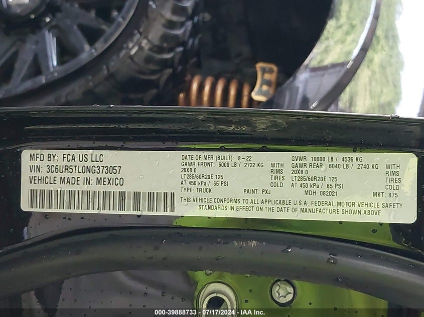 2022 RAM 2500 LIMITED MEGA CAB 4X4 6'4 BOX - 3C6UR5TL0NG373057