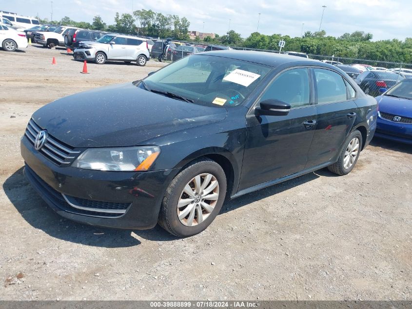 2013 Volkswagen Passat 2.5L S VIN: 1VWAP7A30DC001197 Lot: 39888899