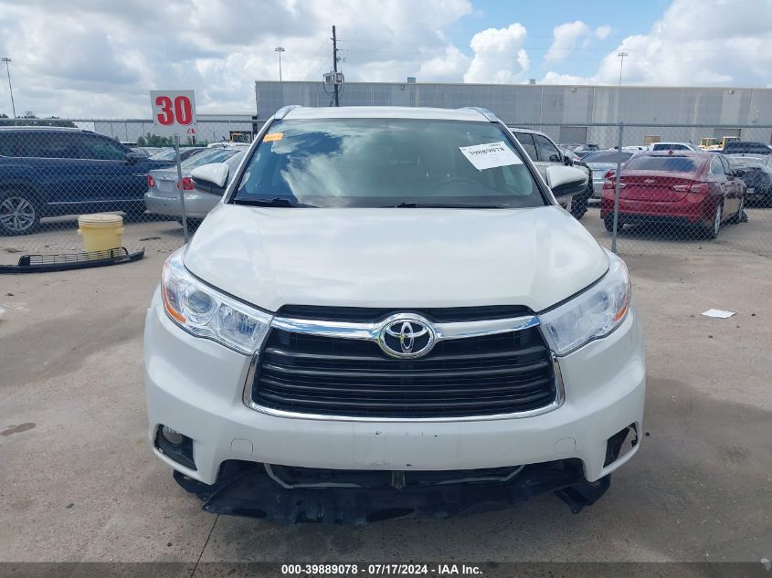 2016 Toyota Highlander Xle V6 VIN: 5TDKKRFH2GS502343 Lot: 39889078