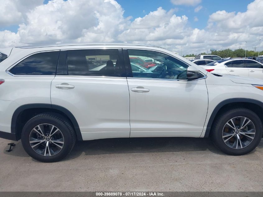 2016 Toyota Highlander Xle V6 VIN: 5TDKKRFH2GS502343 Lot: 39889078