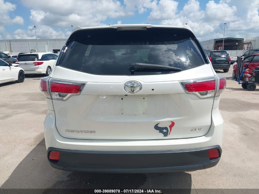 2016 Toyota Highlander Xle V6 VIN: 5TDKKRFH2GS502343 Lot: 39889078