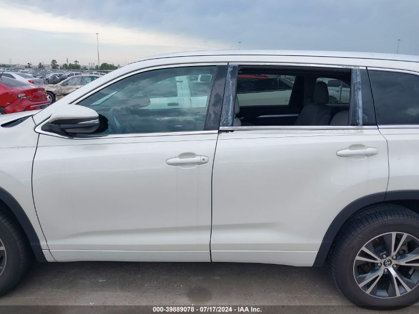 2016 Toyota Highlander Xle V6 VIN: 5TDKKRFH2GS502343 Lot: 39889078