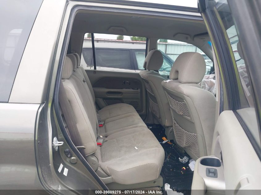 2006 Honda Pilot Ex VIN: 2HKYF18476H509125 Lot: 39889275