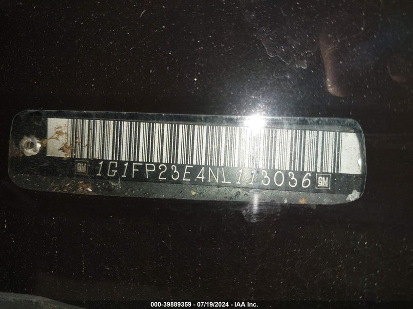 1992 Chevrolet Camaro Rs VIN: 1G1FP23E4NL113036 Lot: 39889359