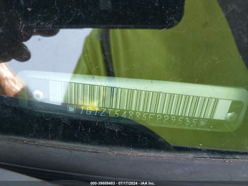 2005 Chevrolet Malibu Ls VIN: 1G1ZT54885F229535 Lot: 39889483