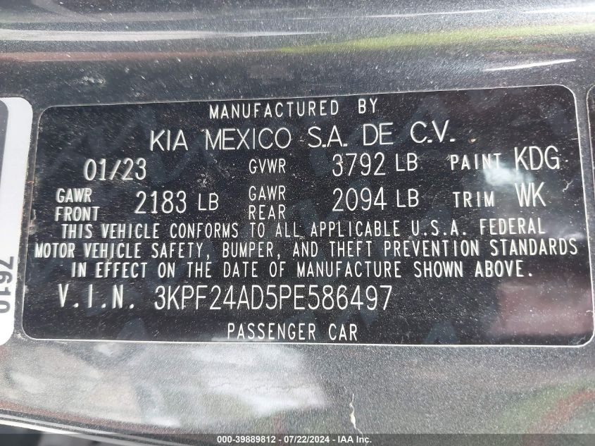 2023 KIA FORTE LXS - 3KPF24AD5PE586497