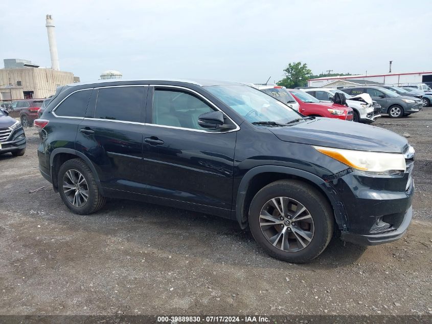 2016 Toyota Highlander Xle VIN: 5TDJKRFH2GS505223 Lot: 39889830