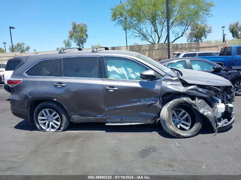 2015 Toyota Highlander Le VIN: 5TDZARFH7FS016272 Lot: 39890228