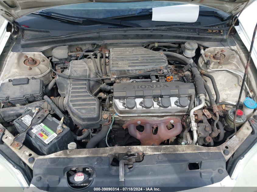 2003 Honda Civic Lx VIN: 2HGES16513H624528 Lot: 39890314