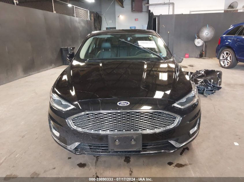 2019 Ford Fusion Hybrid Titanium VIN: 3FA6P0RU1KR105375 Lot: 39890333