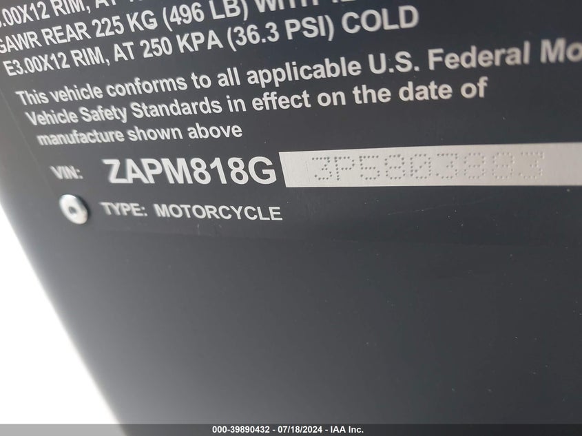 VIN ZAPM818G3P5803883 2023 VESPA PRIMAVERA/SPRINT 150